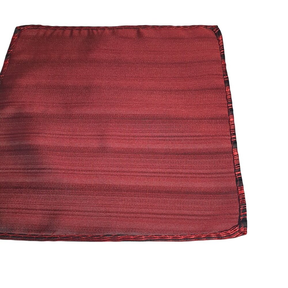 Pocket Square Men Red Black Striped Silk Fabric 9 x 9 Formal Suit Accessory Gift - Picture 4 of 4